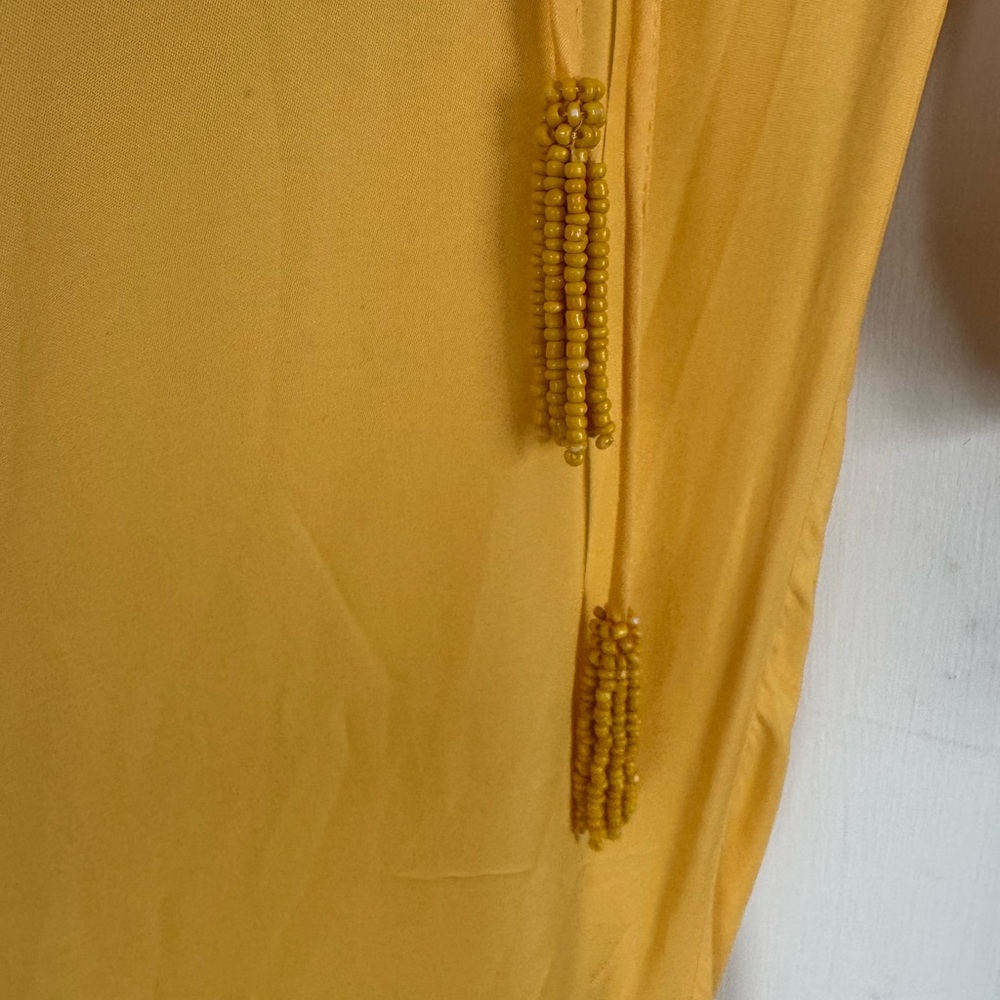 Moving Sale! Everything $30 Farm Rio Yellow Maxi Dress Sz L - Picture 7 of 7
